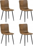 FurnitureR S&ouml;&ouml;gitoa toolid komplekt 4 mokkade k&ouml;&ouml;gitooli metallist jalgadega magamistuba elutuba tool must jalaga pruun