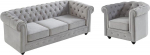 Vente-unique Chesterfield diivanikomplekt 3+1 Velvet helehall