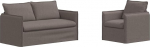 Modulaarne diivanikomplekt 2er Set Taupe, 156 x 82 x 85 cm Stoff Couch mit Metallrahmen und Schaumstoff-Faser-F&uuml;llung f&uuml;r Wohnzimmer und Schlafzimmer