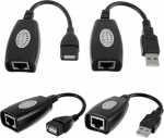 2 paari USB 2.0 Ethernet RJ45 kuni USB pikendusadapter &uuml;le Cat5e/Cat6 kaabli &uuml;hendus hiire, klaviatuuri, printeri, kaamera jaoks