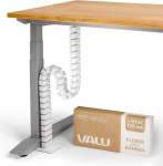 VALU kaablijuhtimine kuni 125 cm pikkustele t&ouml;&ouml;laudadele - Stabiilne ja paindlik magnetkettaga - kaablijuhtimine reguleeritava k&otilde;rgusega ja fikseeritud t&ouml;&ouml;laudadele - terasest alus ja libisemisvastane kummist padi