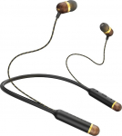 House of Marley Smile Jamaica traadita kaelarihmaga k&otilde;rvaklapid, lihtne Bluetooth paaritamine, kolme nupuga juhtimine, m&uuml;raisolatsioon, t&auml;iustatud aku kestvus, REGRIND silikoonist k&otilde;rvaklapid - messingist
