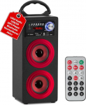 McGrey BS-20 Beachside Bluetooth akuk&otilde;lar - kaasaskantav muusikakast Bluetoothiga, FM-raadio, USB/SD MP3 taasesitus, AUX sisend, eemaldatav aku, 30 raadiopresetti, kaugjuhtimispult - punane