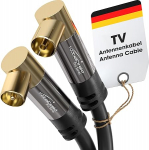 KabelDirekt 4K antennikaabel, koaksiaalkaabel, TV-kaabel 90&deg; nurga all - 12,5 m - TV-kaabel digitaalne ja analoog - Saadaval 0,5-20 m (nurga all, DVB-C/DVB-T/DVB-S, must)