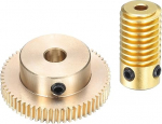QUARKZMAN Worm Gear Set - 0,5 moodul 60:1 reduktsioonikiirus 3 mm augu l&auml;bim&otilde;&otilde;duga hammasratta v&otilde;lli ja 6 mm augu l&auml;bim&otilde;&otilde;duga hammasratas 60T Drive Gear