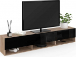 IDMarket - Elio TV-riiul 180 cm rippuv 2 uksega riiulitega puit ja must