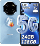 Blackview Shark 6 AI nutitelefon 5G ilma lepinguta, 6,88-tolline 120 Hz mobiiltelefon 5G Android 15, 24GB + 128GB / 2TB TF 5000mAh & 18W, 16MP + 8MP Dual 5G SIM mobiiltelefonid / s&otilde;rmej&auml;lg / n&auml;o ID / GPS / OTG