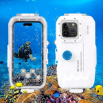 PULUZ 40 m / 130 ft veekindel sukeldumiskott iPhone 15 Pro Max / 15 Plus / 14 Plus / 14 Pro Max / 13 Pro Max / 12 Pro Max / 11 Pro Max jaoks, veealune &uuml;mbris surfamiseks, snorgeldamiseks, ujumiseks.