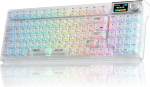 AULA F98Pro V3 Kabellose Gaming Tastatur mit Display & Knopf,BT/USB-C/2,4GHz,Gasket,Hot-Swap,10000mAh,Transparente Keycaps,RGB,Makro Software,Wireless Mechanische Tastatur f&uuml;r Tablet/PC/Gamer (Wei&szlig;)