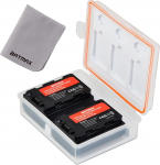 Batmax NP-FZ100 patareid koos patareipesa ja m&auml;lukaardi &uuml;mbrisega, mis &uuml;hildub Sony A9 A9R A9S, A7III A7IV A7RIII A7R3 A7R IV A7C A7S III A6600 ILCE 9M2 BC-QZ1 kaameraga.