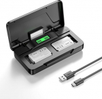 2 asendusakut 1600 mAh NP-BX1 jaoks ja kaasaskantav topeltlaadija Sobib ZV-1, Cyber-Shot DSC-RX100, DSC-RX100 /II/III/M4/M5/M6/M7//////VA, DSC-RX100M II, HDR-CX405 jne. jaoks.