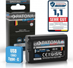 PATONA Platinum aku NP-FW50 1100mAh USB-C &uuml;hildub Sony Alpha 7 A7 A7S A7R A7II A6000 A6300 A6400 A6500 RX1R III DSC-RX1RM3 ZV-E10 DSC RX10 Mark II III IV NEX-3 NEX-5 NEX-6 NPNPFW50goo10