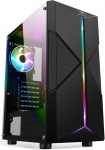 SPIRIT OF GAMER - Gamer Clone III PC korpus - ARGB - ATX/mATX/ITX torn - Metallv&otilde;rguga esipaneel - Karastatud klaasist k&uuml;lgpaneel - Terasest korpus - 4 ventilaatorit 5 Volt - LED RGB adresseeritav 120 mm