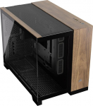 Corsair 2500X Small-Tower mATX kahe kambriaga arvutikapp - Karastatud panoraamklaas - Tagurpidi&uuml;hendusega emaplaadiga &uuml;hilduv - Ilma ventilaatoriteta - Must/p&auml;hkelpuu