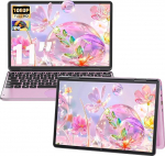 2026 11 Zoll 2in1 Laptop mit 360&deg; Touchscreen, N100 Quad-Core CPU [beat N95 / N5095], 16GB DDR4 RAM, 1TB SSD, FHD IPS Display, Backlit Tastatur, leicht & mobil Notebook PC, Ros&eacute;gold
