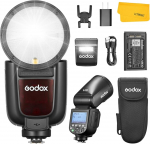 Godox V1Pro-S v&auml;lguseade Sony kaameratele TTL v&auml;lk, 2.4GHz TTL 1/8000 HSS, 1.3s taaskasutamise aeg, 500 v&auml;lku t&auml;isv&otilde;imsusel, 2980mAh Li-ion aku, v&auml;line v&auml;lguseade SU-1 Sony kaameratele