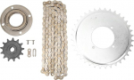 Qukaim Drive Sprocket Set Sprocket Chain Set 410, 13T Drive Sprocket Gear, 114 Links Chain Flywheel, Steel Multi-Purpose Combination Set for Scooters, Bicycles, ATV