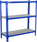Simon Rack Simonclick raskeveohoidla, 1000 x 800 x 400 mm, maksimaalne koormus 150 kg, 3 reguleeritavat riiulit, MDF-paneelid, keldri riiul, hoiuriiul, sinine/puit