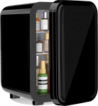 YASHE Mini Refrigerator, 6 Liter/8 Cans 220-240V AC/DC Portable Thermoelectric Cooler Refrigerators for Bedroom, Skincare, Drinks, Office, Dorm and Car, Black