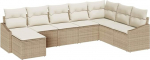 Rantry 8-teiliges Garten-Sofa-Set mit Kissen Beige Poly Rattan Gartenlounge Model3346841
