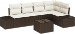 5-teiliges Garten Sofa Set mit Kissen Grau Poly Rattan Gartenlounge Model3355737