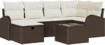 Rantry 7-teiliges Garten-Sofaset mit Kissen Braun Poly Rattan Gartenlounge Model3359087