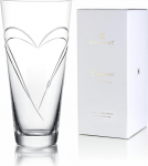 Brilant Heart in Heart klaasist vaasi silinder - lillevaas Modern topelt s&uuml;dame motiiviga ja premium kristallidega, pliivaba klaasist vaas, suur, kinkekomplekt, k&auml;sitsi valmistatud ELis - 1 tk, 25 cm