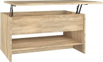 vidaXL kohvilaud reguleeritava k&otilde;rgusega kohvilaud K&otilde;rvallaud elutoa laud diivanilaud koos hoiuruumiga Sonoma tammepuust 80 x 50 x 40 cm puidust materjalist