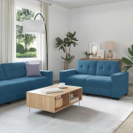 Leinen-Sofa-Set Blau, 3-osaline, 221x78x80 cm, Wohnzimmer Model3324648