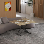 VOLERO' &Uuml;mberehitatav ruumi s&auml;&auml;stev laud, reguleeritava k&otilde;rgusega, mudel Ulisse Medium, t&otilde;stetav laud, reguleeritav elutoa laud (tamm)