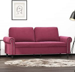2-Sitzer-Sofa Dopplesofa Diivan Diivan Loungesofa Polstersofa Relaxsofa G&auml;stesofa Loveseat Sofa f&uuml;r Wohnzimmer Schlafzimmer G&auml;stezimmer Weinrot 140 cm Samt