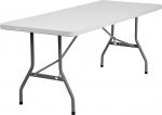 Flash Furniture 30''W x 72''L Granite White Plastic Folding Table 30''W x 72''L Granite White Plastic Folding Table