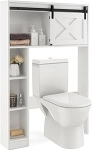 FANTASK WC riiul l&uuml;kanduksega, vannitoa organiseerija, puit, &uuml;lesseadetav kapp, pesumasinariiul, vannitoa riiul, WC kapp, vabalt seisev (valge)