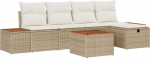 Rantry 6-teiliges Garten Sofa Set mit Kissen, beiges Poly-Rattan Gartenlounge Model3360960