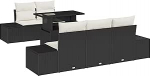 Rantry 6-teiliges Garten-Sofa-Set mit Kissen in Schwarz Poly-Rattan Gartenlounge Model3349093