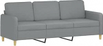 vidaXL 3-kohaline diivan, Lounge diivan diivan koos k&auml;etugede seljapatjadega, elutoa diivan disain diivan metallist raam, istumism&ouml;&ouml;bel kolmekohaline, helehall kangas