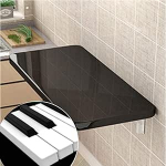 Klappbarer, unsichtbarer Tisch f&uuml;r K&uuml;che und Esszimmer, verstellbar, zur Wandmontage, mehrere Gr&ouml;&szlig;en, maximale Tragkraft 100 kg, f&uuml;r kleine R&auml;ume, Schlafzimmer, Badezimmer (schwarz, 70 x 50