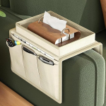 Techchii Diivan Arm Tray Organiser, mitmek&uuml;lgne tugitooli kandik, veekindel diivanilaua hoidja, libisemiskindel k&auml;etoe organiseerija 4 taskuga jookide, telefoni, ajakirja, raamatu, suupistete jaoks