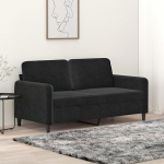Mengtu 2-kohaline diivan Kahekohaline diivan Diivan Lounge diivan Relax diivan Polsterdatud diivan K&uuml;lalissohv Diivan Lamamistoas Diivan elutuppa Magamistoas K&uuml;lalistetoas Must 140 cm Velvet
