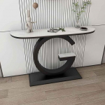 Generisch Moderner schmaler Konsolentisch - Metallgestell, ideal f&uuml;r Wohnzimmer, Flur oder Eingangsbereich - Stilvolles Akzentm&ouml;belst&uuml;ck (Schwarz, 150 cm/59 Zoll)