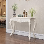 LUNAIZHUO Vintage-konsolentisch, Konsolentisch Weiss f&uuml;r den Eingangsbereich, Holzm&ouml;bel f&uuml;r Wohnzimmer, Eingangsbereich, Flur und Foyer(Silver,100cm/39in)