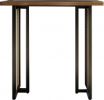 Schmaler Konsolentisch im Landhausstil - rustikaler Sofatisch aus Holz f&uuml;r hinter der Couch, im Eingangsbereich und Wohnzimmer, stilvoller geometrischer Metallrahmen, perfekt f&uuml;r Schlafzimme