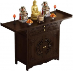 Buddhistischer Altarschrank - Chinesischer Meditationstisch mit Stauraum, pers&ouml;nliche Schreinnische f&uuml;r Opfergaben zu Hause, Altar f&uuml;r Gebet und Meditation (80 x 40 x 100 cm)