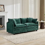 Wolken diivan Modulaarne elutuba maastik sektsiooniline diivan &scaron;enill kangast pehme mugav hingav ergonoomiline disain paindlik kombinatsioon lihtne kokkupanek (roheline, LoveSeat)