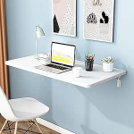 Klappbarer, an der Wand montierter W&auml;schetisch mit klappbarer K&uuml;chenstation. Platzsparende, schwebende Arbeitsstation f&uuml;r Waschk&uuml;che und Computerarbeitspl&auml;tze
