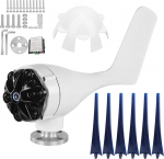 Professional Wind Turbine Kit, 1600 W 6-Blade Wind Generator, 2.0 m/s Windmill with Low Start Wind Speed for Outdoor DIY (12 V Blue)