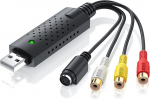 CSL - USB 2.0 Audio Video Grabber - New Software Windows 11 Capable - VHS - Video Adapter for Editing Post-Processing - Gold-Plated Contacts