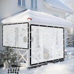 V&auml;ljas ilmastikukindlad kardinad L&auml;bipaistev Pergola Gazebo k&uuml;lgseinad PVC-plaastri k&uuml;lgpaneelid koos aasadega aia jaoks Patio Porch Balcony (V&auml;rv: selge, suurus: 2.5x4m (8.2x13.12ft))