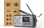 Crank Radio DAB + / FM h&auml;daolukorra raadio koos kurbli ja 5000 mAh akuga P&auml;ikeseraadio koos &auml;ratuskellaga K&auml;sik&otilde;ne Blackout h&auml;daolukorra seadmed nagu taskulamp ja laadija SOS