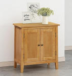 Hallowood Furniture Aston Small Wooden Storage Cabinet 2 Doors with Adjustable Shelf for Bedroom Multipurpose Sideboard Small Cabinet for Kitchen, Living Room and Hallway